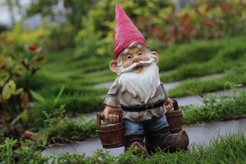 poly resin creative garden gnome elf figurine carry water courtyard dwarf statue home garden outdoor decorations ornaments