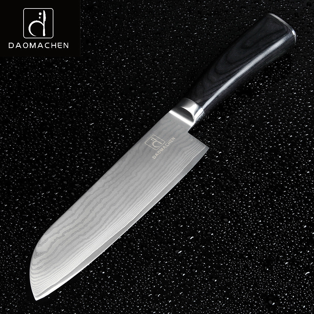 DAOMACHEN 2016 Damascus Steel Kitchen Knife 7 Inch Chef Knives Fashion Japanese VG10 With Micarta Handle Slicing Knife