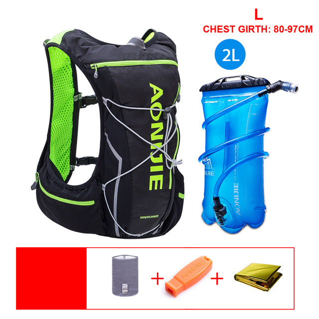 AONIJIE 10L Women Men Marathon Hydration Vest Pack with 2L Water Bladder Cycling Hiking Bag Outdoor Sport Bag Running Backpack