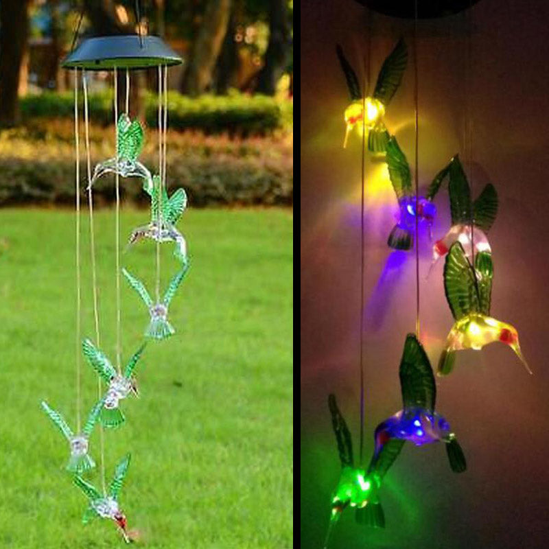 Solar Lamp Color Changing LED Wind Chimes Light Outdoor Home Garden Decor