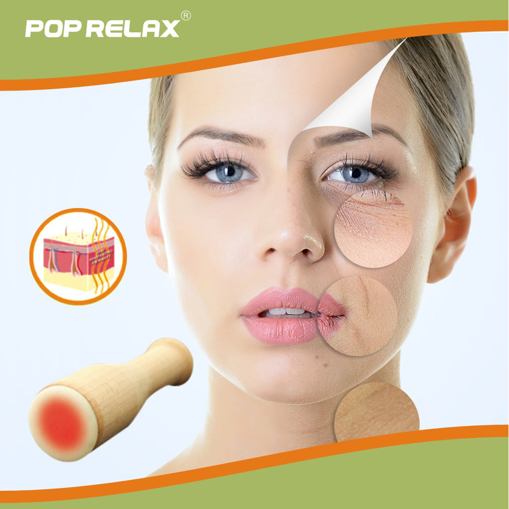 POP RELAX real jade heating roller moxa facial beauty skincare device remove nasolabial folds wrinkles health care face massager
