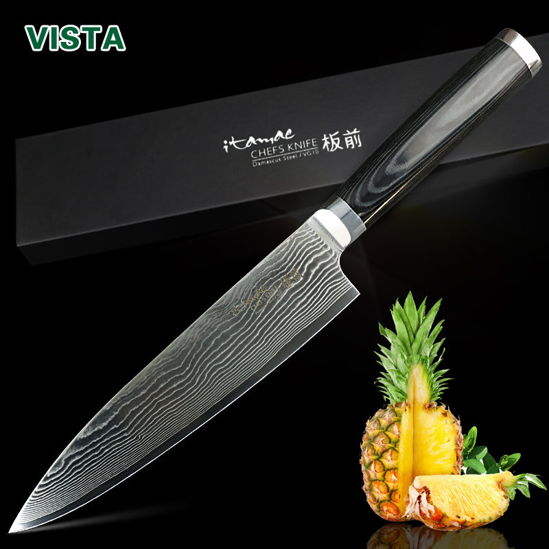 Damascus Knives 8" Chef Knife Japanese Kitchen Knife Damascus VG10 67 Layer Stainless Steel Knives Ultra Sharp  Micarta Handle