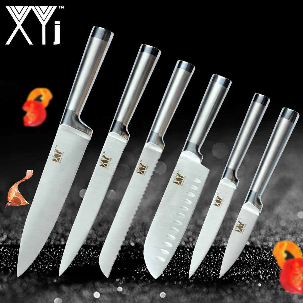 XYj Kitchen Knives Paring Utility Santoku Chef Slicing Bread Stainless Steel Knives  New Arrival 2018 Kitchen Tools Accessories