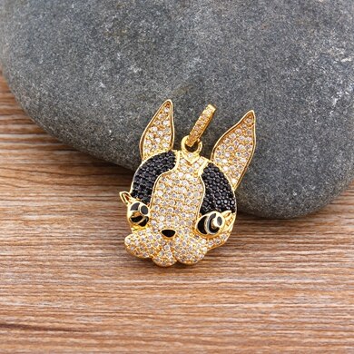 Trendy Women Animal Jewelry Gold/Black Color Cute Dog Pendant Necklace AAA+ CZ  Female Choker Necklace Jewelry For Girls Gift